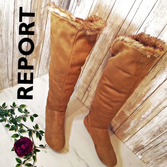 Fur lined over the knee boots Clearance